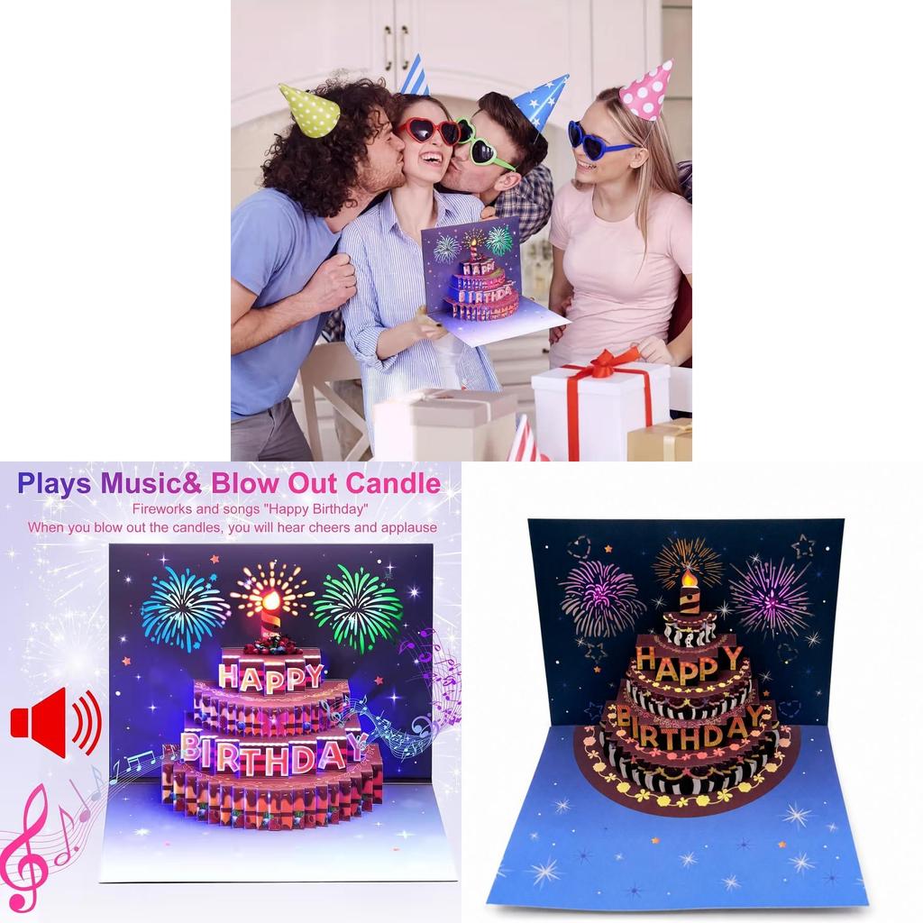Greeting Cards 3d Lightup Birthday Card With Music And Fireworks For Celebrations