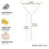 Beaded Long Chain Y Shape Necklace For Women, Minimalist Drop Bar Pendant Choker Necklaces, Clavicle Chain Jewelry