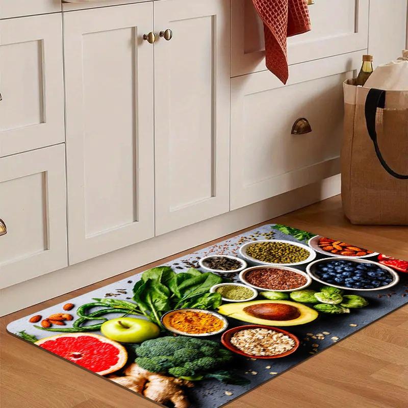 1PC Vegetables pattern Kitchen Rugs Non-Slip Door Mats Pop design Living room Rugs Bath Mat Carpet for Home Sink Laundry Decor