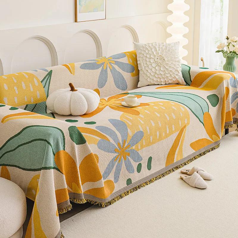 Universal Sofa Cover Polyester-cotton Blended Durable Sofa Blanket Soft Couch Chair Cover Futon Slipcover Furniture Protector