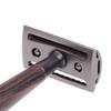 Double Edge Safety Razor, Faux Wood Zinc Alloy Handle Razor With 5 Stainless Steel Blades, Heavy Duty Eco-Friendly Razor