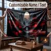 Space Cosmic Theme Throw Blanket Custom Name Text Personalized Blanket Soft Cozy Blanket for Home Sofa Bed