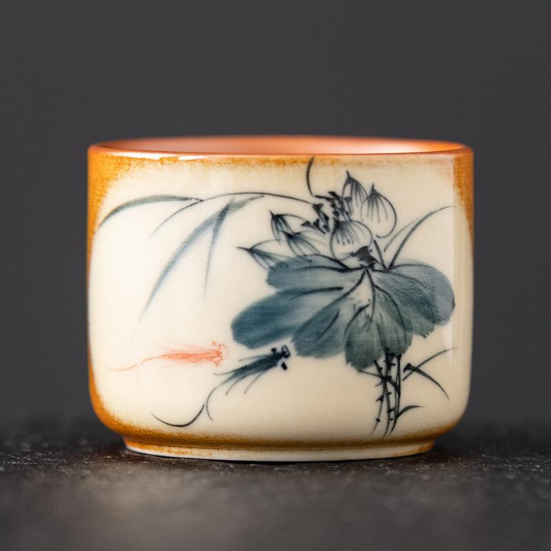 NEW Ceramic Hand-painted Tasting Wood-fired Glaze Small Bowl Special for Drinking Tea Single High-end Master Cup