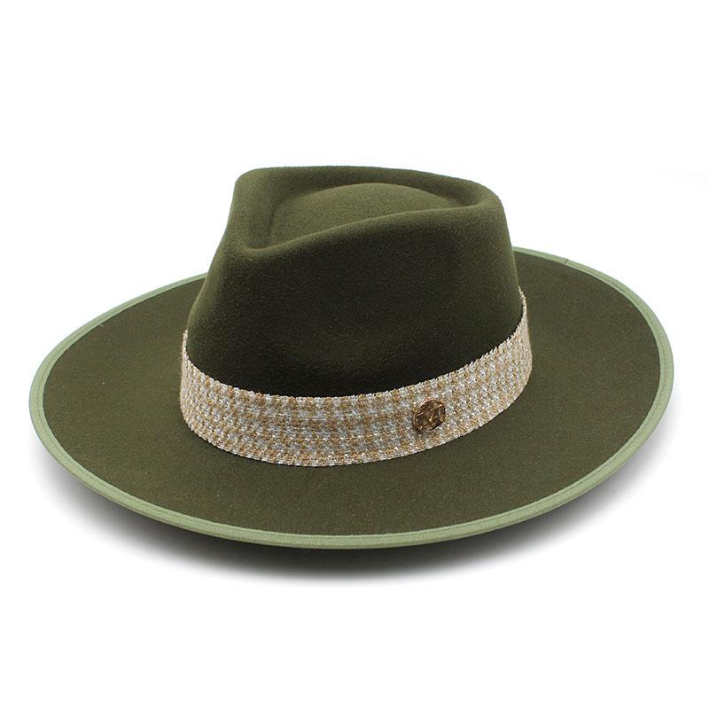 Hat Winter Hemming M Top Hat Men'S And Women'S Big Brim British Fan Wool Gentleman'S Hat