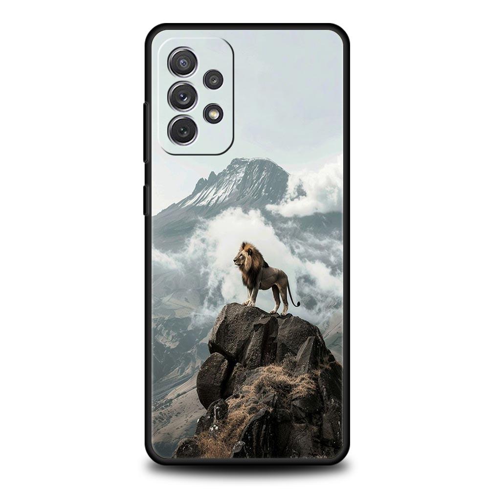 Phone Case For Samsung Galaxy A15 A13 A51 A71 A41 A31 A21S A03S A05 A35 A32 A55 A23 A25 A33 A53 A73 5G Lion Alpha Male Cub Cover