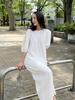 Mermer (3 Colors) Pleated Balloon Dress Black/Ivory/Beige