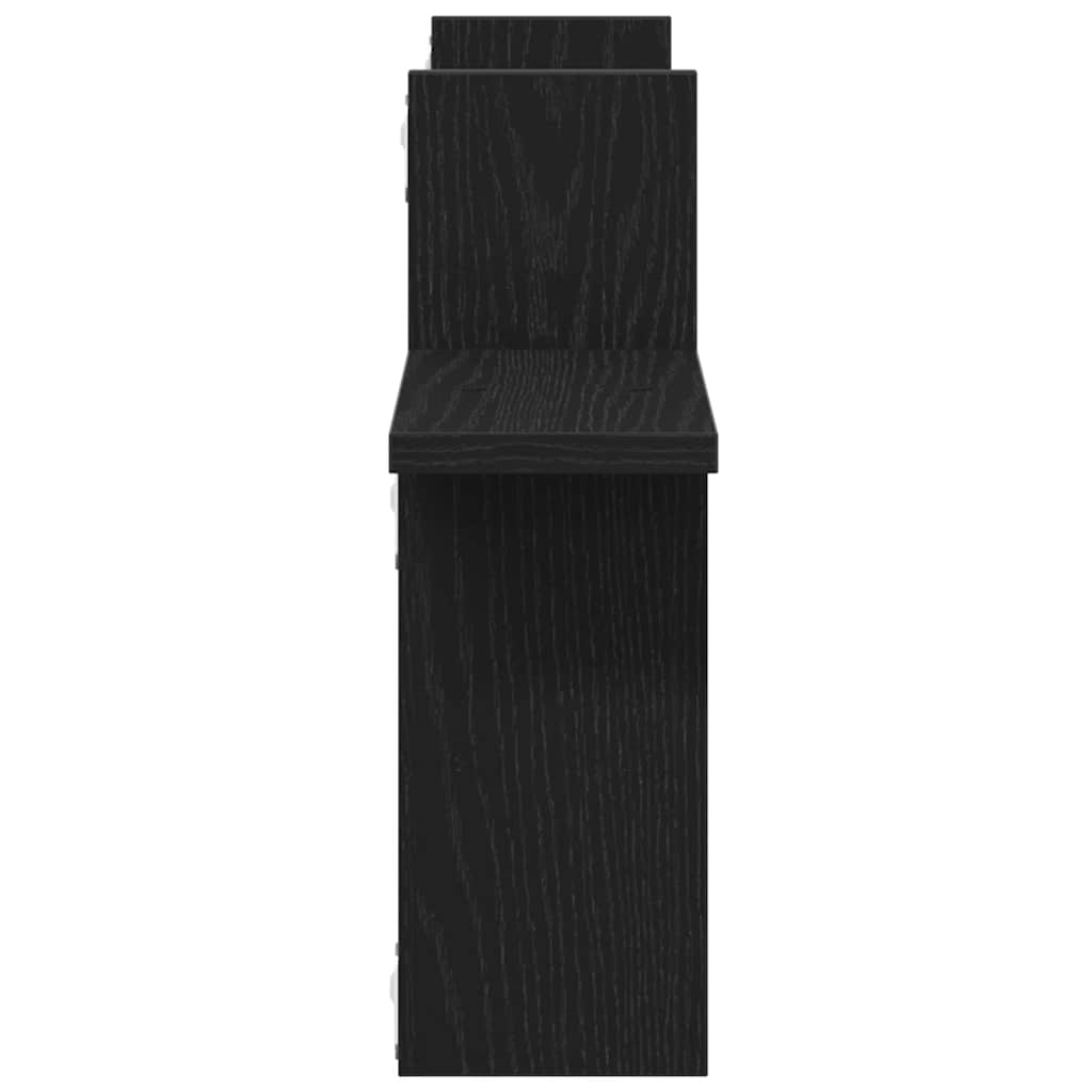 Wall Shelves 2 Pcs Black Oak Effect 38 X 12 X 38 Cm Engineered Wood