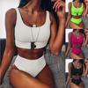 Sexy High Waisted Bikini Swimsuit Push Up Bikini Set Buckle Swimming Suit Two Piece Bathing Suit