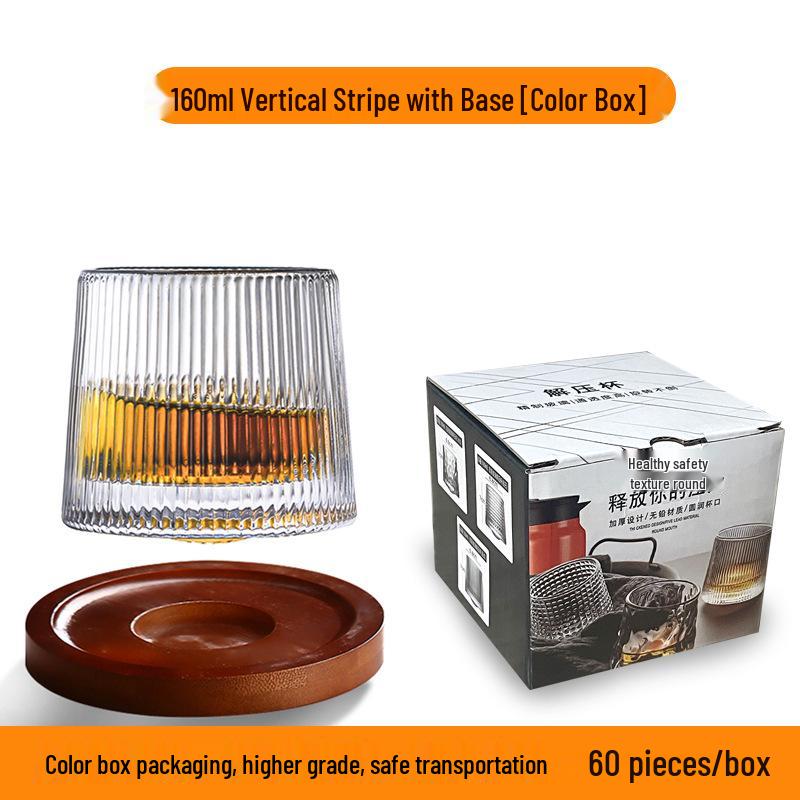 Kreatives Verdrehtes Whiskeyglas mit Fuß – Rotierende Transparente Bar-Tasse