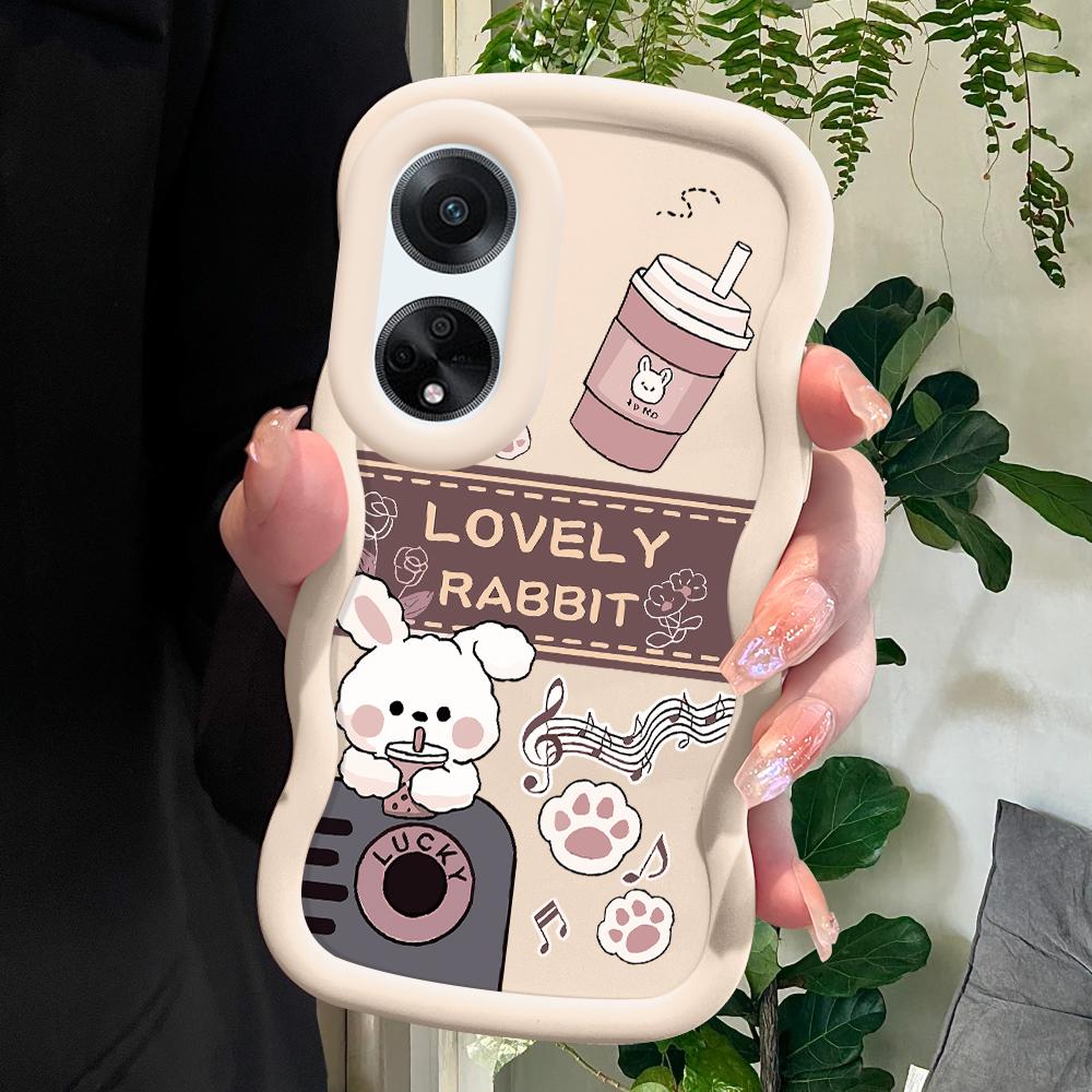 

Окрашенный узор Big Wave Edge Мягкий силиконовый материал Macaron чехол для телефона противоударный защитный резиновый чехол для OPPO Reno Realme Realme Narzo 70 5G белый