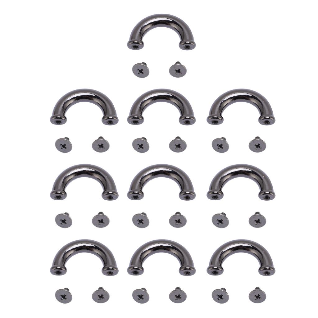 10 Seturi Conector U Cataramă Gunmetal 16.5x11x6mm Catarame Pod Arc 5.5mm Șuruburi Fier Încrucișate f