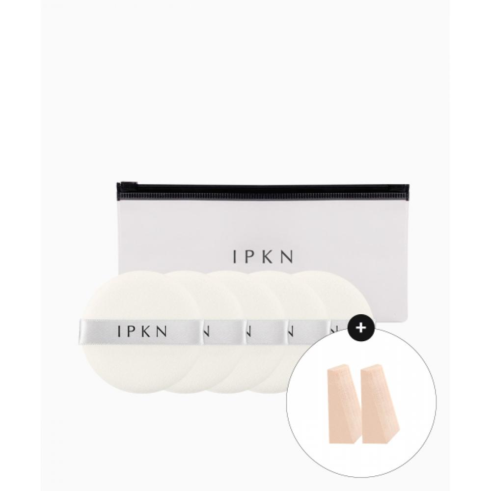 Ipkn Powder Pact Regular Puff 5 Sheets  Pouch  + [free] 2 Wedge Puffs Powder Pact Puff (regular type) 5 sheets+pouch
