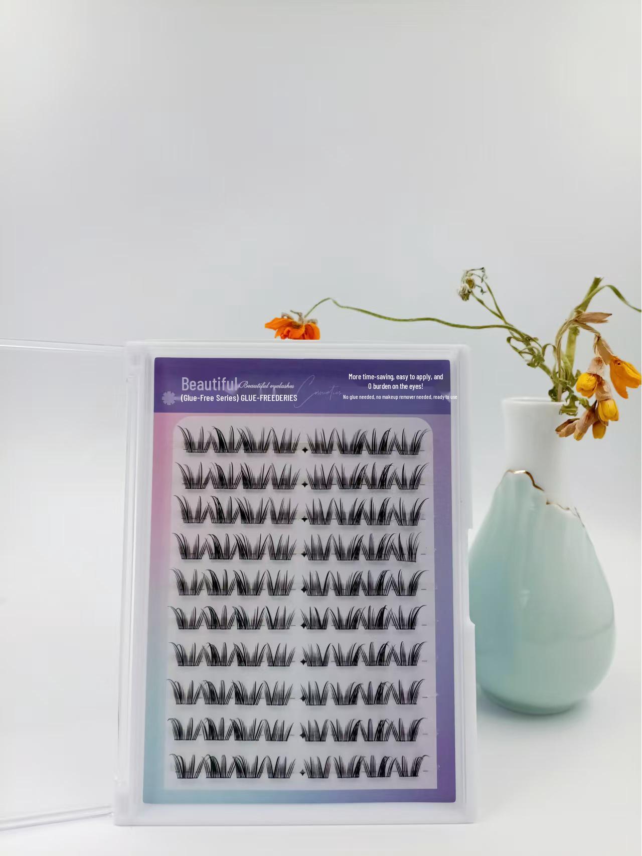 

Естественные комичные глаза лесного эльфа: Коллекция накладных ресниц с сегментированными пучками большой вместимости, без клея