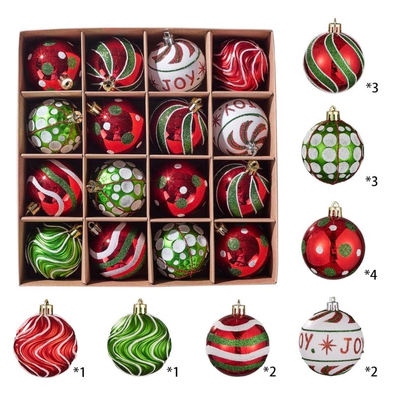 Holiday Ornament Assortment PVC Hanging Tree Trim for Christmas Indoor Display and Seasonal Room Styling for Tree Use