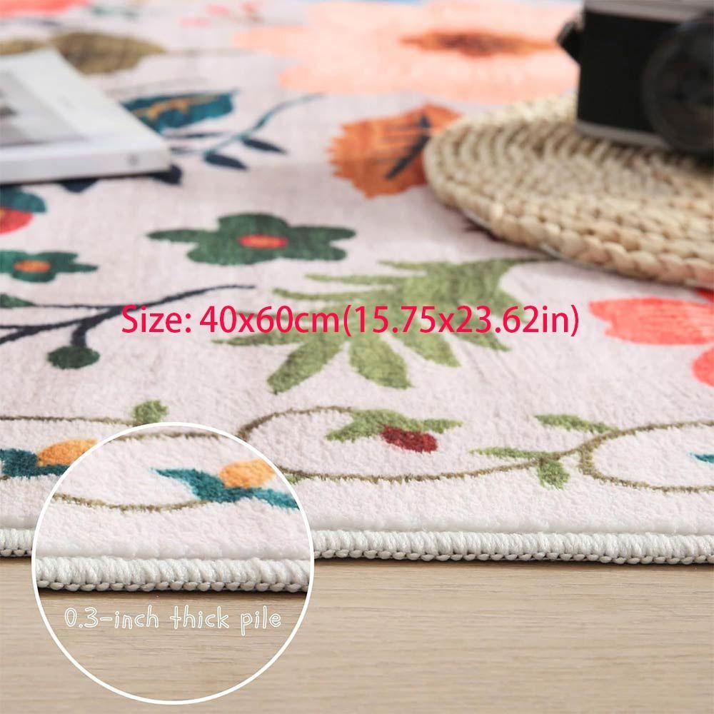 Non-slip Floor Mat Soft Door Gasket Portable Flower Carpet  for Living Room Tea Table Bedside