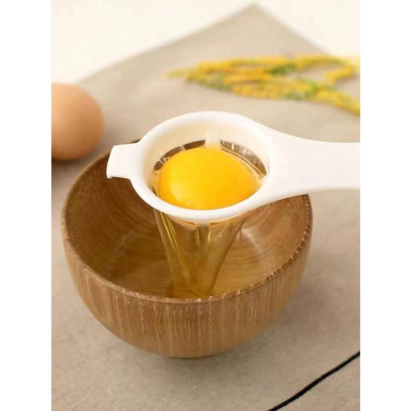 1pc PP Egg Separator, Simple White Long Handle Egg Yolk White Separator Tool For Kitchen