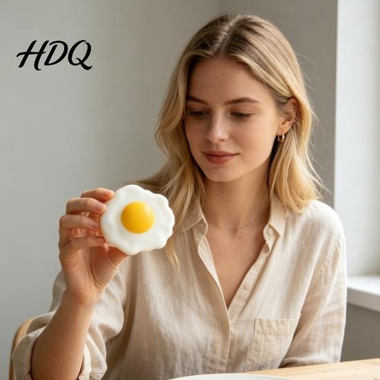 Egg Shape Stress Toy Relief Fried Slow Rising Sesame Squeeze Healing Sensory Simulated Food Fidget Decompression Tools Anxiety