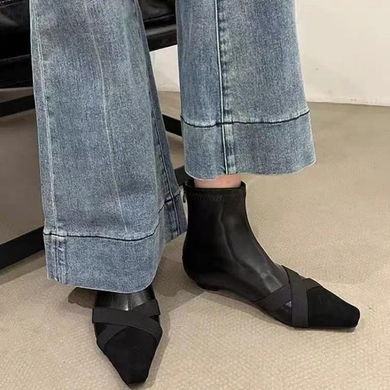 Fashion Women's Shoes 2024 Fashion Ankle Women's Boots Hot Sale Back Zip Office and Career Sexy Leopard Print Shoes for Women Zapatos