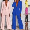 Completo Blazer da Donna alla Moda con Pantaloni a Gamba Larga in Diversi Colori - Elegante Abbigliamento da Ufficio