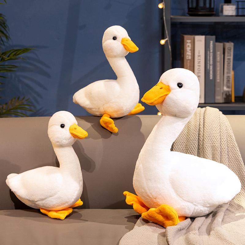 Kawaii Duck Plush Toy Realistic Cute White Goose Stuffed Animal Toys Gifts For Girl Boy Pets Simulated Big Duck Birthday Gifts