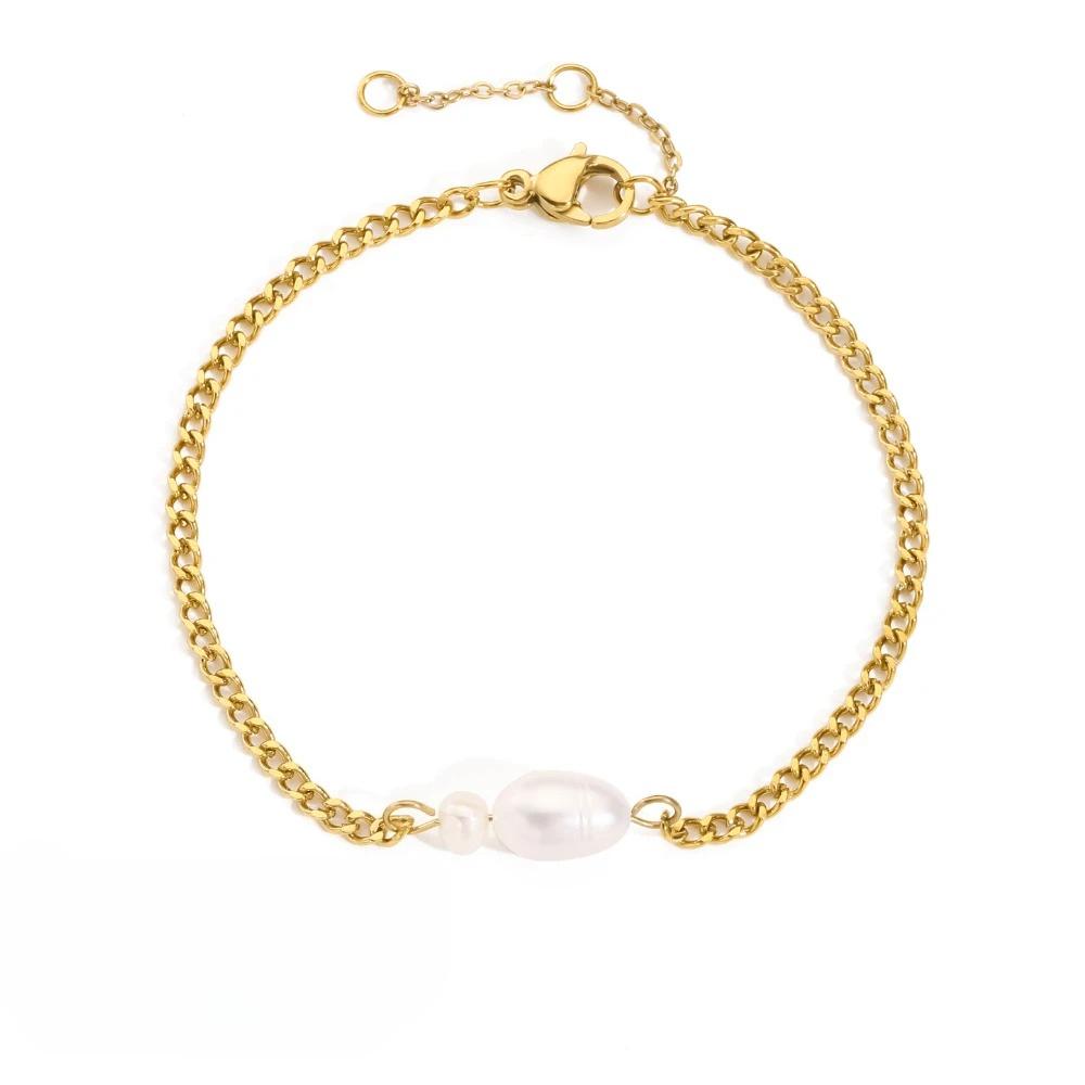 Simple Stainless Steel Imitation Pearl Bracelet Bracelet High Quality Women's Bracelets Jewelry Party Favors