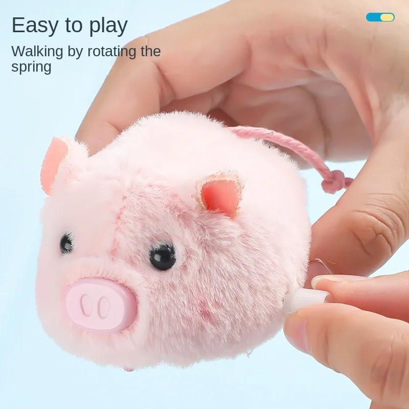 1pcs Animals Toy Children Boy Girl Cute Wind Up Jumping Chick Plush Stuffed Animals Chick Clockwork Walking Playthings Kids Fun Play Gifts