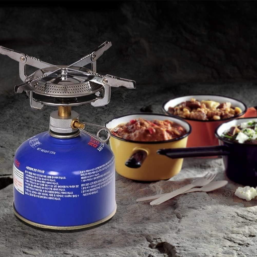Windproof Outdoor Camping Gas Stove Portable Foldable Backpack Electronic Stove Head for Cooking Picnic Hiking Mountaineering Equipment