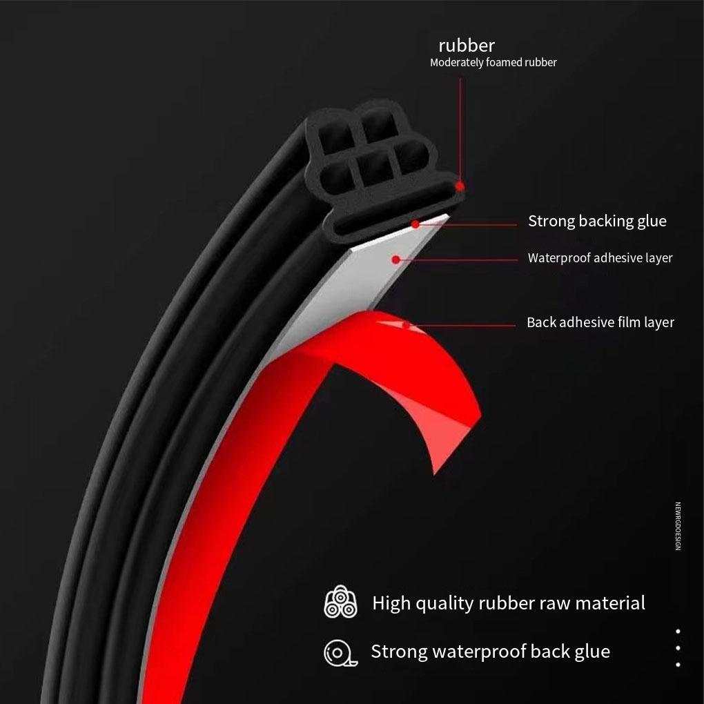 Rubber Flexible Self-Adhesive Door Seal For Easy Application And Has Good Sound Insulation Effect.