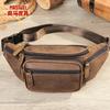 Crazy Horse Leder Herren Hüfttasche Retro Lässig Brust Multifunktional Oberste Schicht Rindsleder Crossbody