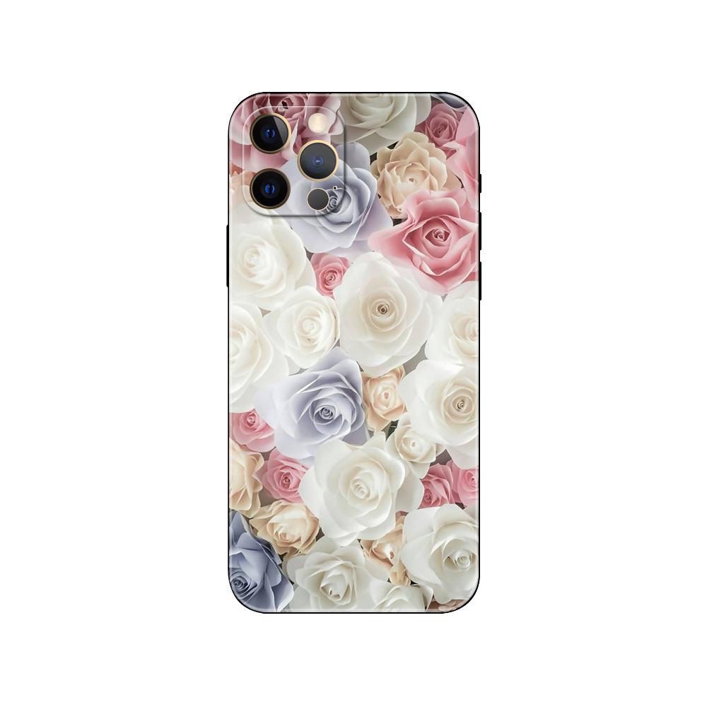 Pink Flower Peony phone case for iphone 5 5s 2020se 6 6s 7 8 plus x 10 XR XS 11 12 13 mini pro MAX black tpu back cover