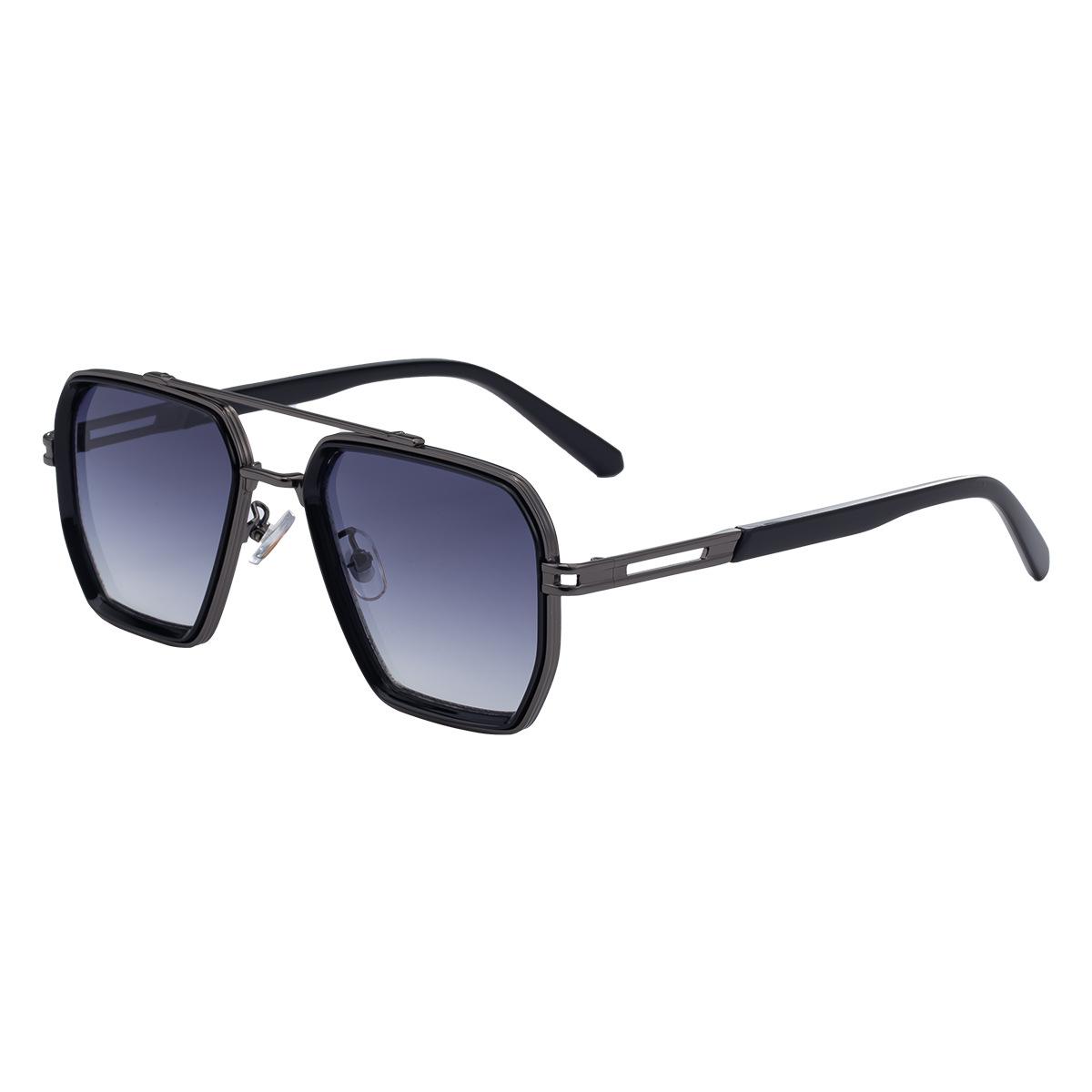 JYL TS Мужские Металлические с Двойным Мостиком - Ретро Уличные Солнцезащитные Очки WF-5G230 c-1018 лазурь