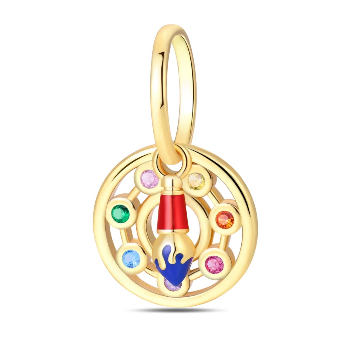 

Sparkling 925 Silver Gold Rose Bright Star Heart Dangle Charm Beads Fit Bracelet DIY Anniversary Jewelry Gift