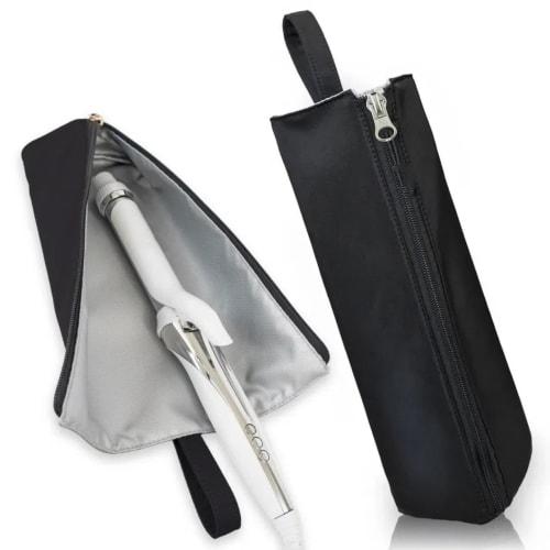 Jravezt Hair Iron Case, Storage Case for Curling Irons, Heat Resistant up to 300C, Keeps Curling Irons Hot, Hanging Hair Iron Pouch with Cord Storage