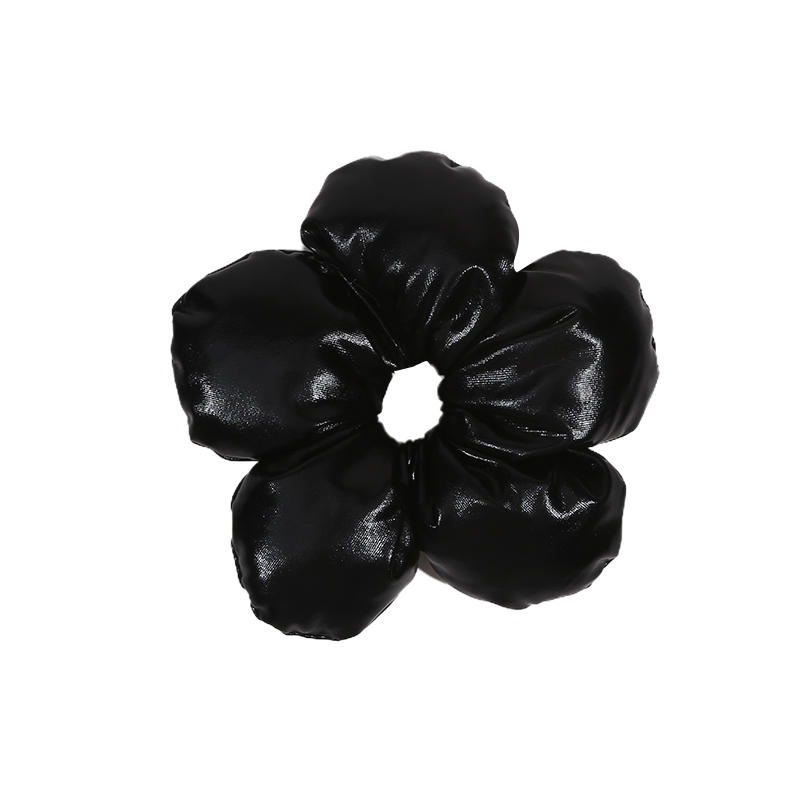 Trendy Oversized Blue Flower Scrunchie Headdress Women Girls Design Rubber Elastic Hair Band Vacation Hair Accessories