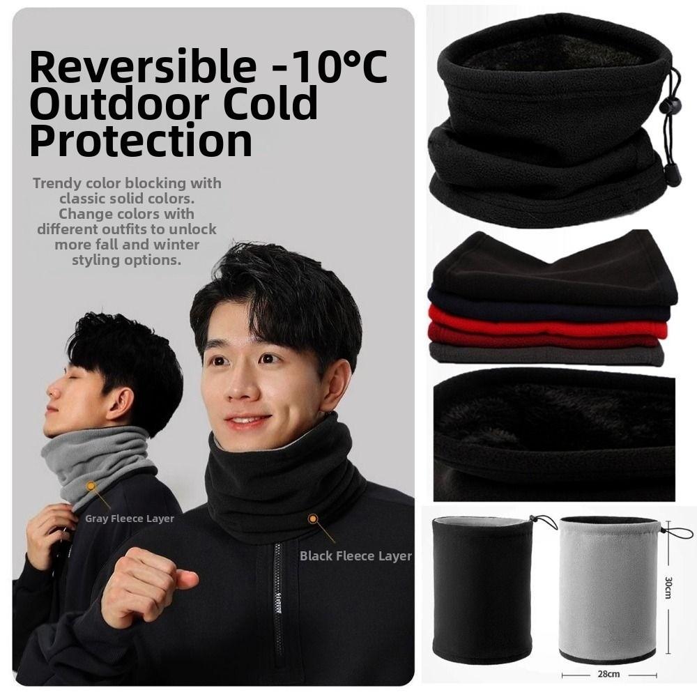 Masque Facial de Camping Couleur Unie Chaud Velours Cordon de Serrage Écharpe Cyclisme Écharpe Polaire Polaire Unisexe