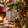 Decorative Ornaments for Christmas Season 3Pcs Tree Snowflakes Ornaments, 10cm Glitter Hanging Plastic Snowflake Reusable Holiday Party Window Display