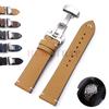 18mm 20mm 22mm Stitching Cowhide PU Strap for Seiko for Omega Vintage Calfskin Watchband Butterfly Buckle for Men Wrist Bracelet