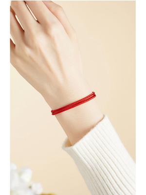 Červený pletený narozeninový náramek pro ženy - Mírumilovná ručně tkaná šňůrka