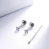 3 PCS ASTM-F136 G23 Titanium Steel Labret Lip Piercing Men Women Round CZ Crystal Ear Cartilage Helix Piercings 6/8/10MM