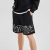 Li Ning Sportmode Serie CF Coole Letterprint Sportshorts Heren Shorts Zwart AKSR469-1