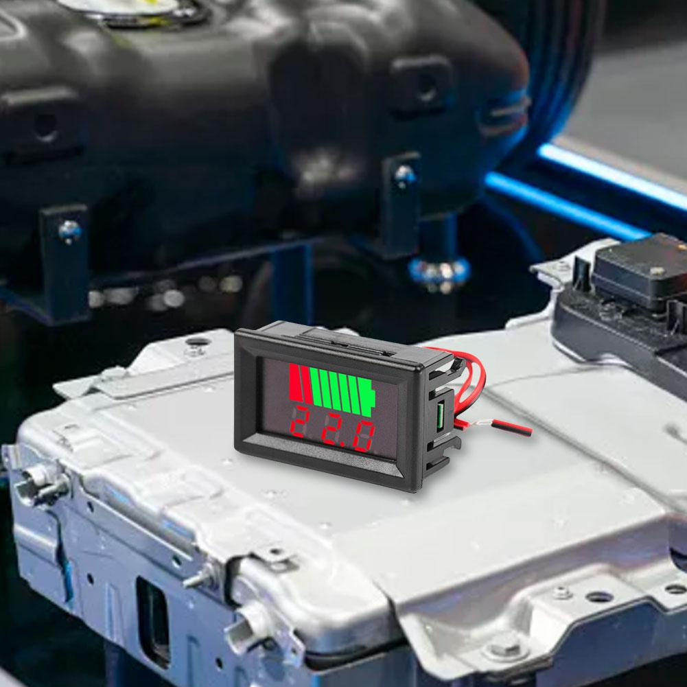 Car Battery Charge Level Indicator Capacity Meter Tester 12V 24V 36V 48V 60V 72V Battery Monitor Auto Identify