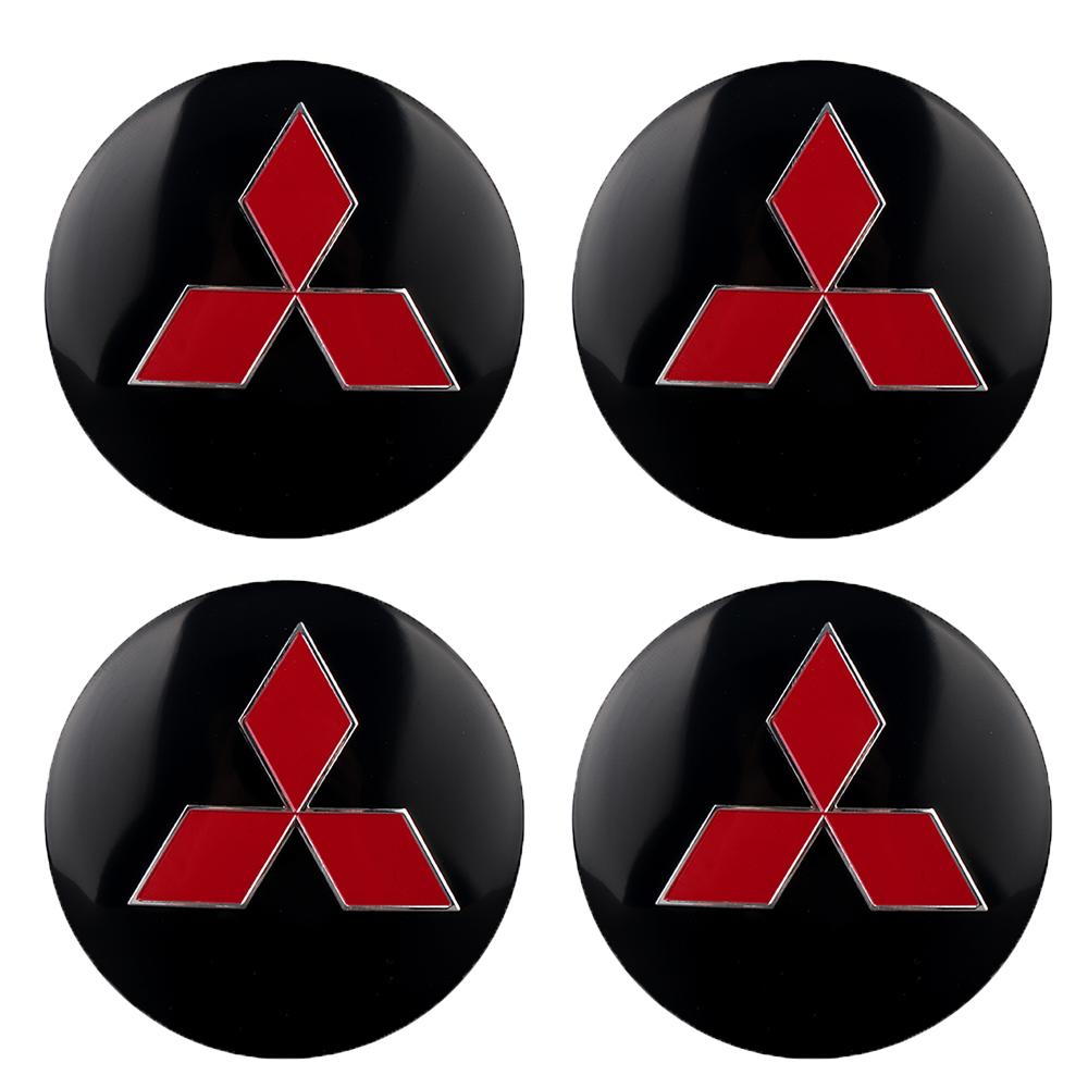 4PCS 56/60mm Car Styling Wheel Center Hub Caps Rim Cover Badge Emblem Sticker For Mitsubishi Lancer Asx Outlander 3 L200 Pajero