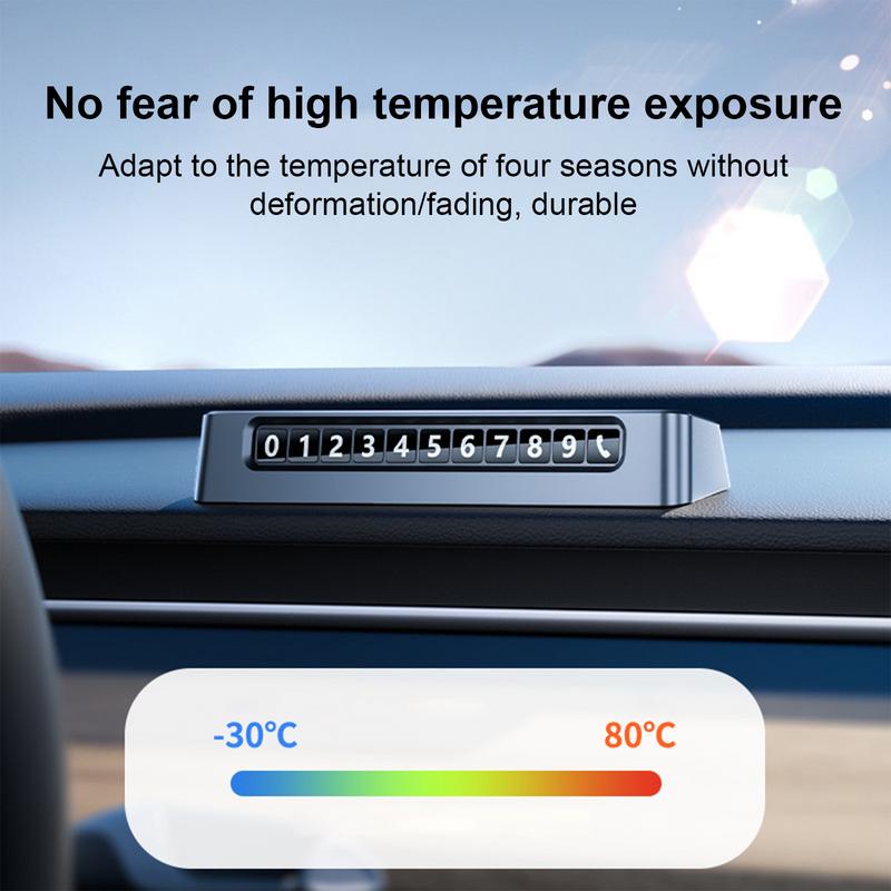 Auto Metall Temporäres Parkschild Telefonnummernschild Leuchtet in der Nacht Auto Temporäres Parken Nummernschild Telefonnummer Kennzeichen