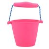 Baby Shower Bath Bucket Silicone Fordable Folding Hand Held Barrel Toy (Rose Red)