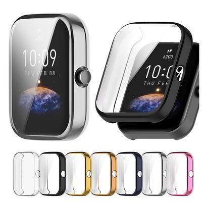 Electroplated TPU Protective Case For Huami Amazfit Bip3 Bip 3 Pro Full Screen Protector Shell Cover