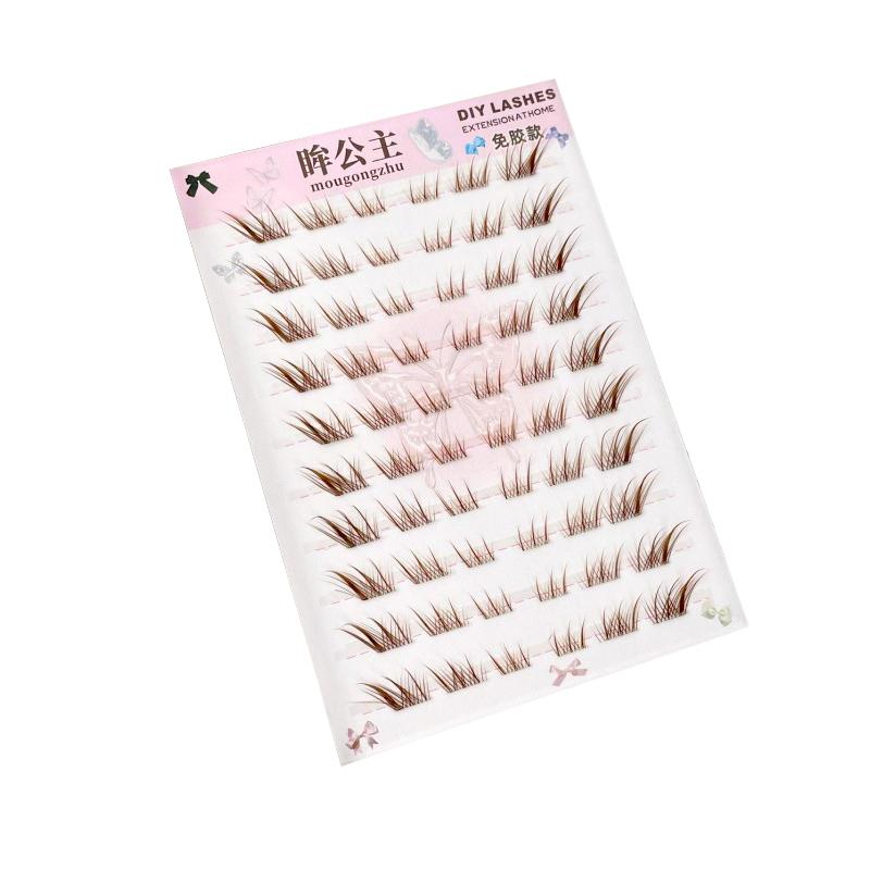 

10 пар/набор Накладные ресницы для косплея Натуральные ресницы Коричневые пучки Отдельные ресницы DIY Макияж Красота глаз Корейский стиль коричневый