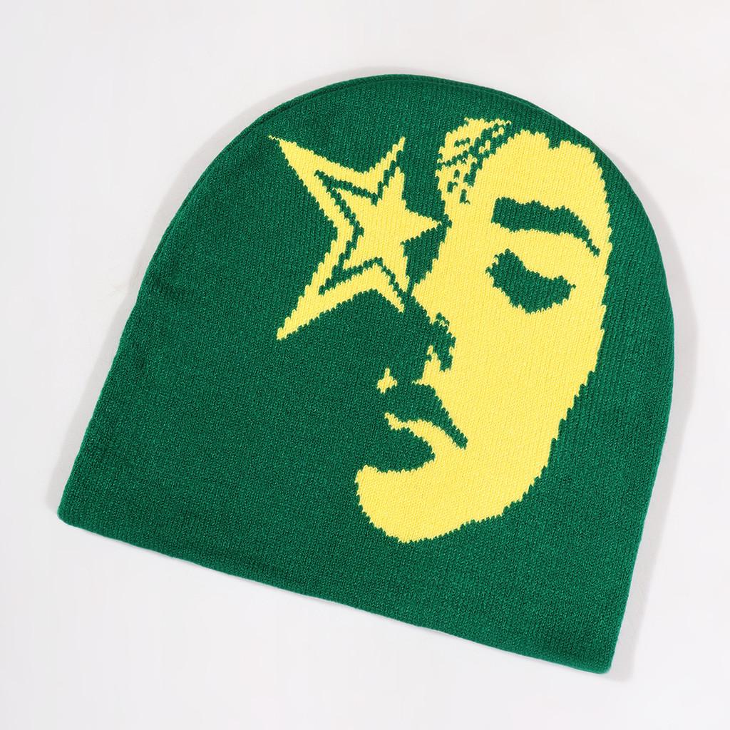 Woman Pattern Knitted Hat With Warm Acrylic Material For Cold Weather Outdoor Use