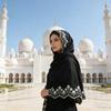 Elegant Muslims Chiffon Hijab Scarf With Embroidery Flower For Islamic Women Breathable Headwrap For Various Occasion