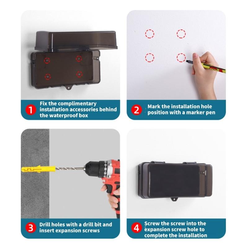 Socket Protective Cover Outdoor Electrical Box Electric Outlet Protector Waterproof Cable Management Box Easy To Install