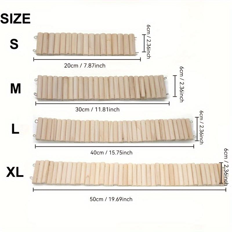 1pc Wooden Hamster Ladder Bridge - Flexible Pet Climbing Suspension for Small Animals, Durable Natural Wood Design, Ideal for Cage Enrichment